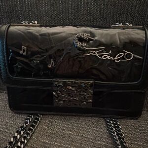 Karl Lagerfeld Black shoulder/crossbody Bag with Chain Strap